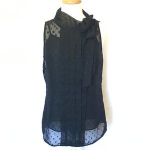 Banana Republic Sleeveless Black Polka Dot Top 10